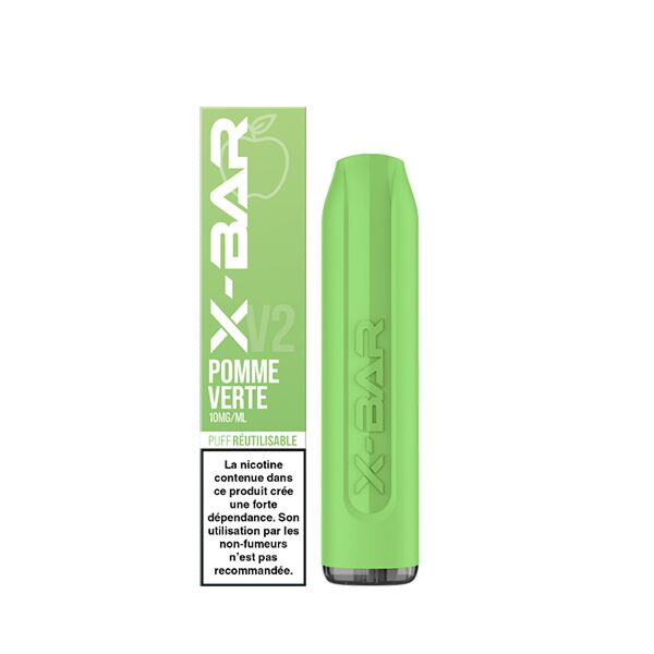 Puff V2 rutilisable Pomme verte X-BAR - Puffs fruites X-bar | Maison de  la Presse
