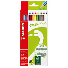 Etui 12 crayons de couleurs Stabilo Green