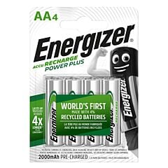 Energizer Power Plus 4 piles rechargeables AA/LR6