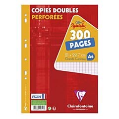 300 copies doubles A4 Séyès Clairefontaine