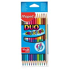 Etui 12 crayons de couleur double pointe Maped
