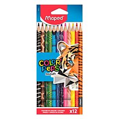 Etui 12 crayons de couleur animaux Maped