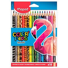 Etui 18 crayons de couleur animaux Maped