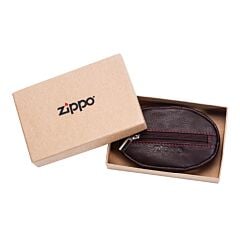 Porte-monnaie ovale marron Zippo