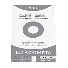 100 fiches bristol 10 x 15 cm Q.5x5 blanc Exacompta