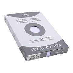 100 fiches bristol A5 Q.5x5 blanc Exacompta