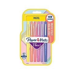 Etui 6 stylos feutres Pastel Flair Papermate 