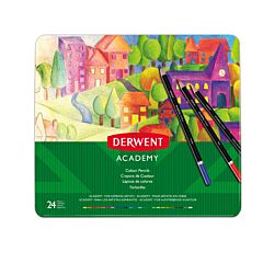 Boîte métal 24 crayons de couleur Derwent