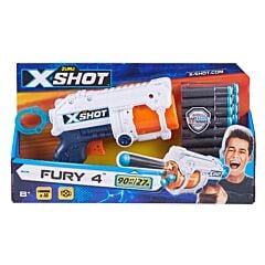 Pistolet barillet 4 coups + 16 flèches Xshot Fury 4