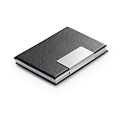 Porte-cartes aluminium décor façon cuir