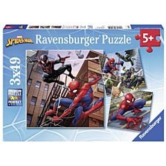 3 Puzzles 49 pièces Spider-man en action
