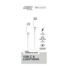 Câble USB-C vers lightning Apple blanc Myway