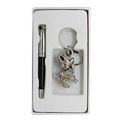 Coffret stylo + porte clés bambi