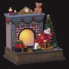 Scène de Noël cheminée et Père Noël