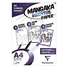 Pochette Mangaka Essential Paper A4 15 feuilles Clairefontaine