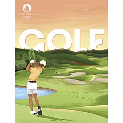 Affiche officielle Golf 30x40 cm JO Paris 2024 