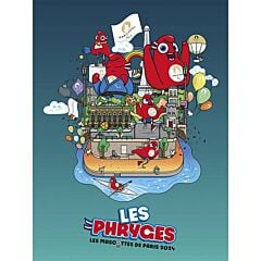 Affiche officielle Les Phryges fond bleu 30x40 cm JO Paris 2024 