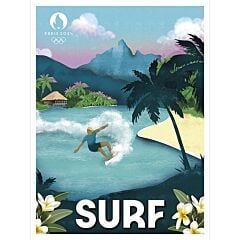 Affiche officielle Surf 30x40 cm JO Paris 2024 