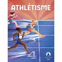 Affiche officielle Athlétisme ligne d'arrivée 30x40 cm JO Paris 2024 