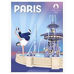 Affiche officielle Paris Place de la Concorde 30x40 cm JO Paris 2024 