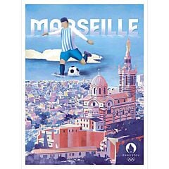 Affiche officielle Marseille 30x40 cm JO Paris 2024 