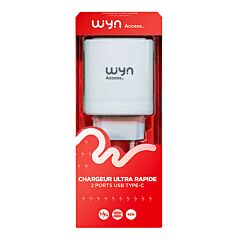 Chargeur ultra-rapide 2 ports Type-C Wyn