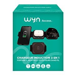 Chargeur induction 3 en 1 sans fil Wyn