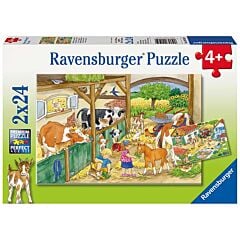 2 Puzzles 24 pièces Le bonheur à la ferme