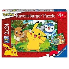 2 Puzzles 24 pièces Pikachu et ses amis Pokémon