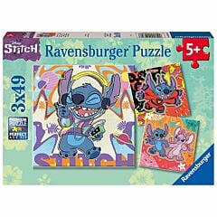 3 Puzzles 49 pièces Jouer toute la journée Stitch