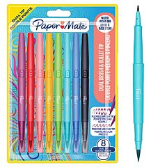 Blister 8 Feutres Flair double pointe Papermate