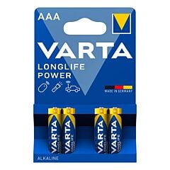 4 piles LR03/AAA Varta Longlife alcaline