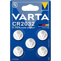 5 piles bouton CR2032 Lithium Varta 