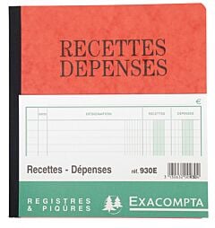 Registre recettes dépenses 80 pages Exacompta