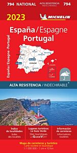 Carte Espagne, Portugal 2023 - Indéchirable Michelin