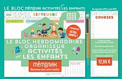 Bloc hebdomadaire organiseur familial Mémoniak Activités pour les enfants, calendrier 12 mois