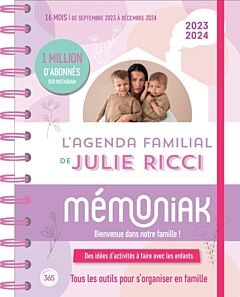 MINI-ORGANISEUR FAMILIAL L ESSENTIEL MEMONIAK, CALENDRIER MENSUEL (SEPT.  2023- DEC. 2024)