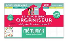 Le bloc hebdo organiseur mini prix & ultra compact 2023-2024, 12 mois