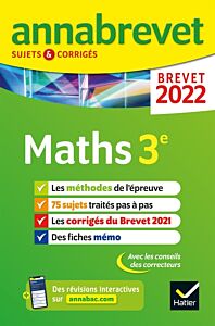 Annales du brevet Annabrevet 2022 Maths 3e