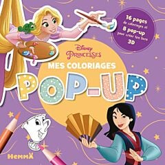 Disney Princesses - Mes coloriages Pop-Up - 16 pages de coloriages et 8 pop-up pour créer ton livre