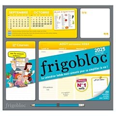 Frigobloc Hebdomadaire 2025 - Calendrier d'organisation familiale / sem (de sept. 2024 à déc. 2025)
