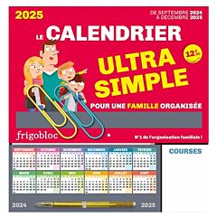 Frigobloc Le calendrier Ultra Simple pour une famille organisée ! (de sept. 2024 à déc. 2025)
