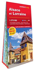 Alsace et Lorraine 1/275.000 (carte grand format laminée)