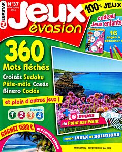 Magazine Jeux evasion, numéro 37, du 29/02/2024