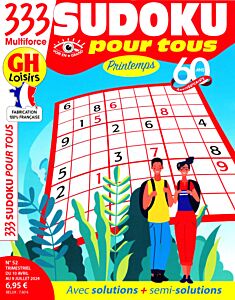 Magazine 333 sudoku pour tous, numéro 52, du 06/04/2024
