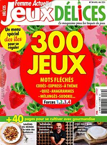 Magazine Femme actuelle jeux delices, numéro 34, du 21/03/2024