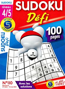 Magazine Sudoku defi, numéro 110, du 21/03/2024