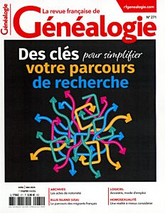Magazine Revue francaise de genealogie, numéro 271, du 22/03/2024