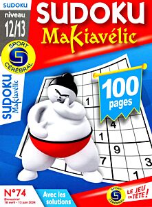 Magazine Sudoku makiavelic niveau 12/13, numéro 74, du 18/04/2024