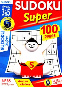 Magazine Sudoku super 3 4 5, numéro 85, du 11/04/2024